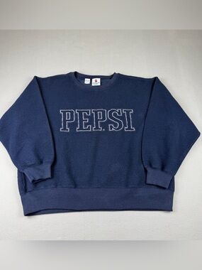 Pepsi vintage Navy Blue Crewneck Sweatshirt with Logo